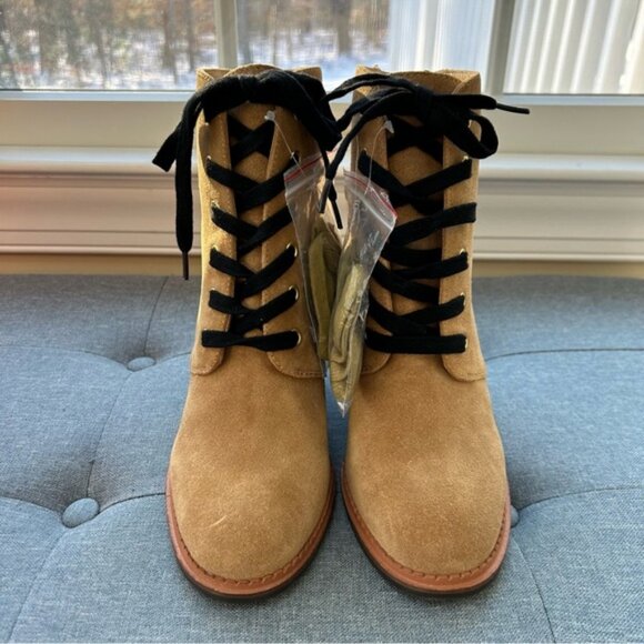 Kate Spade New York Saundra Suede Honey Wedged Boots - Picture 2 of 6